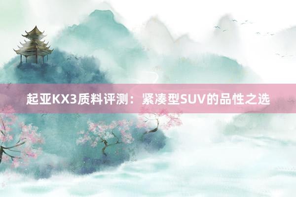 起亚KX3质料评测：紧凑型SUV的品性之选